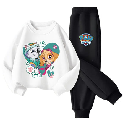 Boys and Girls Casual Hoodies Sets Cartoon Printed Children's Pullover Long Pant Two Piece Suit Kids Sweatsuit