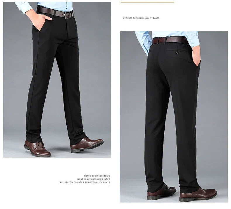 Spring Autumn Men's Casual Business Suit Pants Sports Stretch Suit Pants  Male Trousers Big Size Loose Straight Dress Pants
