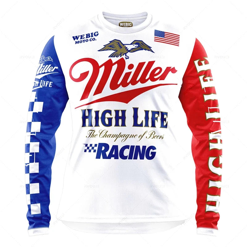Camping Motorcycle Mountain Bike Team Downhill MTB Jersey Offroad Bicycle Locomotive Shirt Cross Country Fishing Hunting Clothes