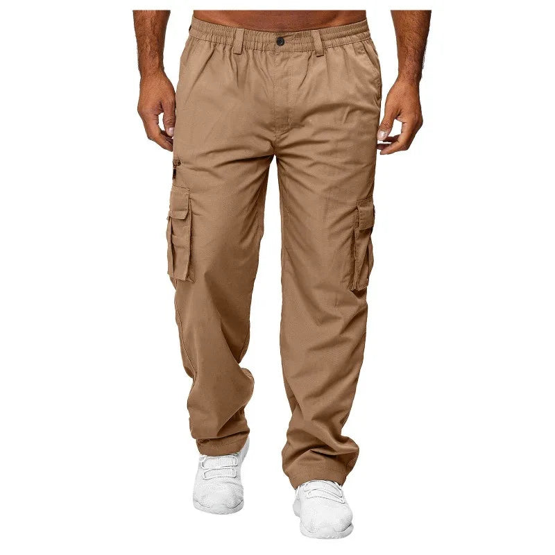 Men's Outdoor Work Elastic Casual Pants Flexible Multi Pocket Work Pants Men's Fashionable Versatile Casual Pants