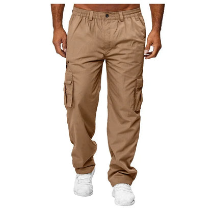 Men's Outdoor Work Elastic Casual Pants Flexible Multi Pocket Work Pants Men's Fashionable Versatile Casual Pants