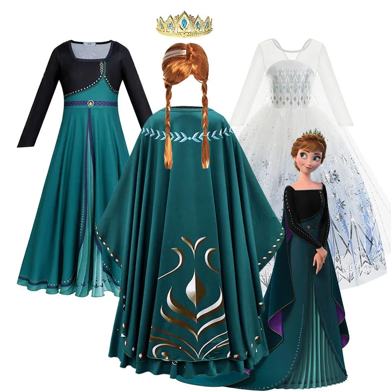 Frozen Snow Queen Elsa Anna Dresses for Girls Costumes Kids Cosplay Princess Children Gowns Clothes Party Dresses Outfits
