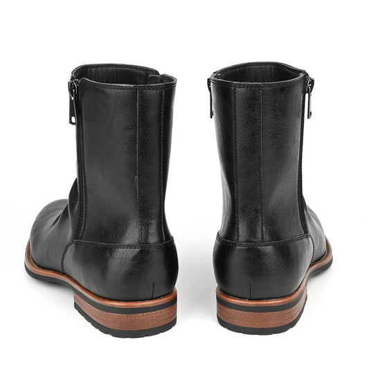 Men's British Style Low-Heeled Retro Boots for Everyday Casual Wear