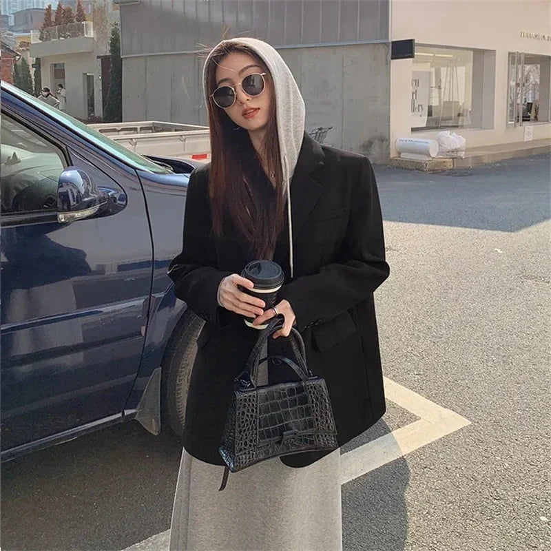 Women's Suit Coat 2025 Spring Autumn Temperament Split Design Sense Ladies Blazer Jacket Elegant Korean Version Lady Outerwear