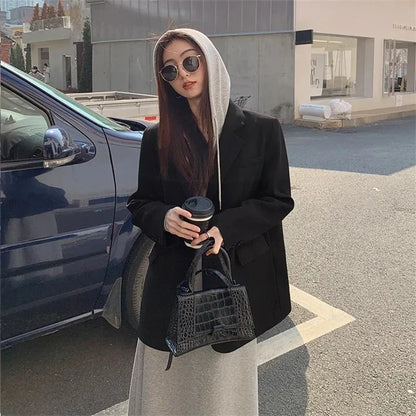 Women's Suit Coat 2025 Spring Autumn Temperament Split Design Sense Ladies Blazer Jacket Elegant Korean Version Lady Outerwear