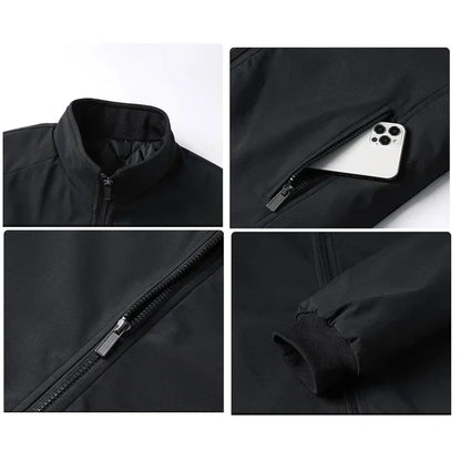 Plus Size 8xl Jacket for Men 2026 Thick Stand Collar Solid Winter Jacket Men Waterproof Warm Business Casual Men Coats