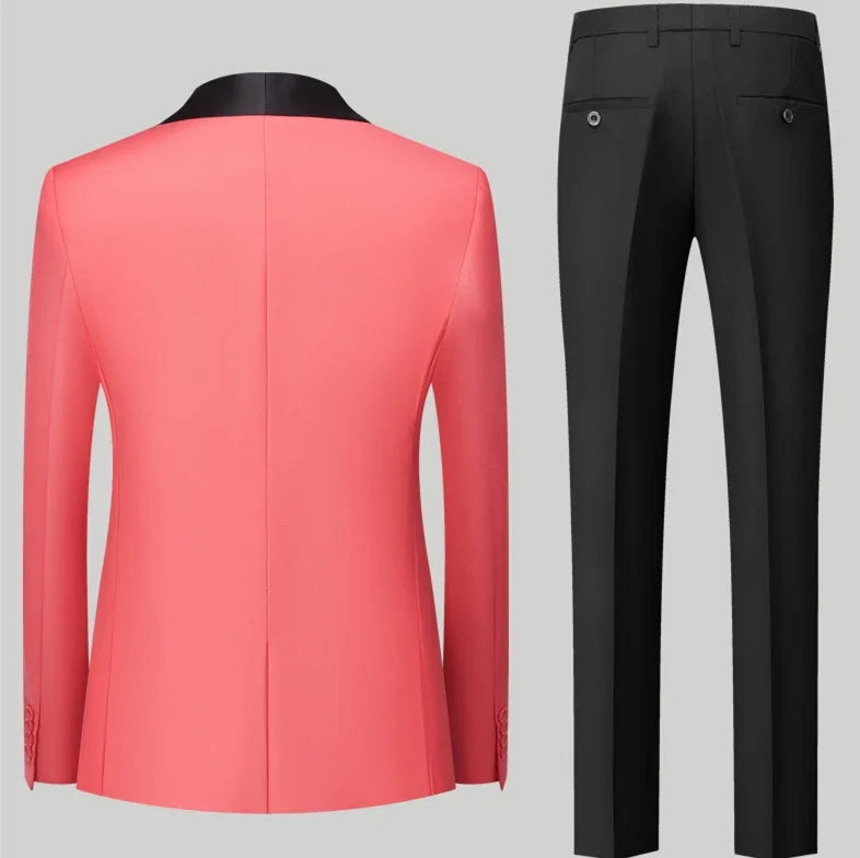 Red Men's Suit 3 Piece, Wedding Party Dress Jacket with Pants Vest, Blue, Green, Gray, Black Available, Asian Size M-5XL 6XL
