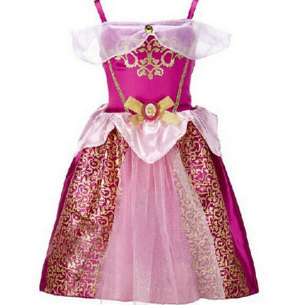 Disney Cinderella Cosplay Costume Kids Clothes for Girls Sequins Princess Dress with Floral Bow Birthday Party Ball Gown
