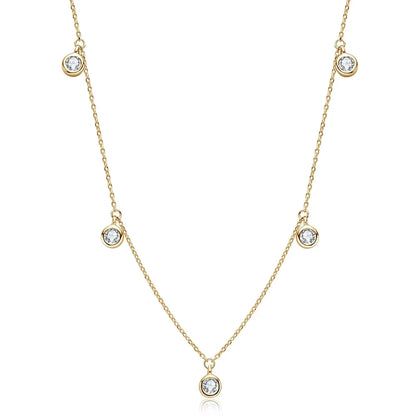 Moissanite Necklaces for Women 0.5ct Round Lab Diamond GRA s925 Sterling Silver 18k Dainty Daily Necklace Jewelry Gift
