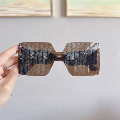 Ins 2025 Luxury Designer UV400 Sunglasses Women Men New Trendy Square Rimless Sun Glasses Ladies Vintage Letters Gafas De Sol