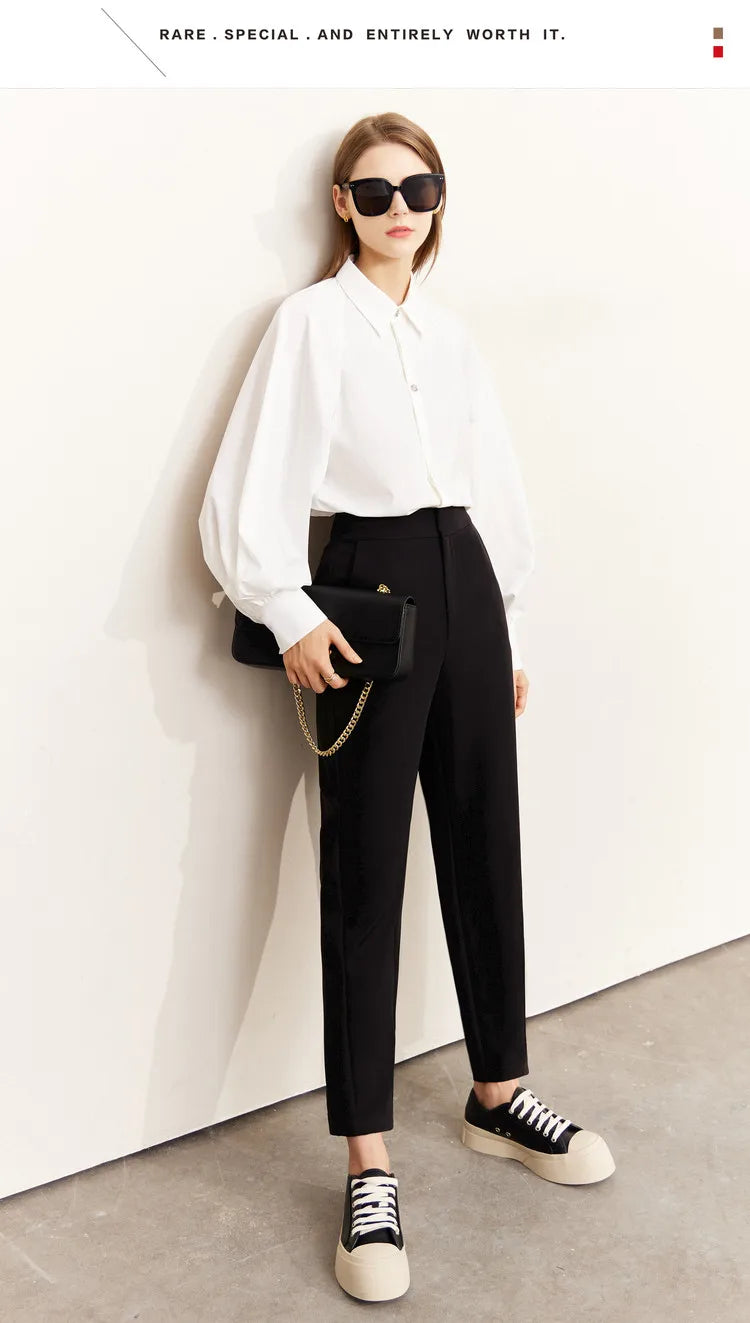 Minimalism Shirt Women 2025 French Puff Sleeve Business Shirts Female Blouse Urban Style Elegant Fashion Top 12241003