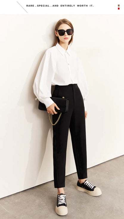 Minimalism Shirt Women 2025 French Puff Sleeve Business Shirts Female Blouse Urban Style Elegant Fashion Top 12241003
