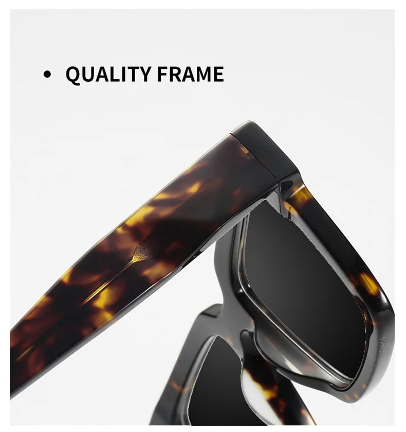 High Quality Thick Framed Acetate Fiber Myopia Sunglasses for Men and Women Luxury Square Design Driving and Fishing Sun Glasses