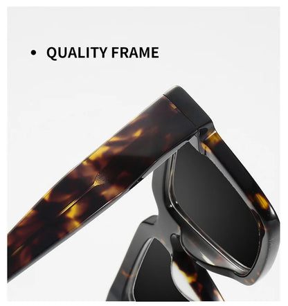 High Quality Thick Framed Acetate Fiber Myopia Sunglasses for Men and Women Luxury Square Design Driving and Fishing Sun Glasses