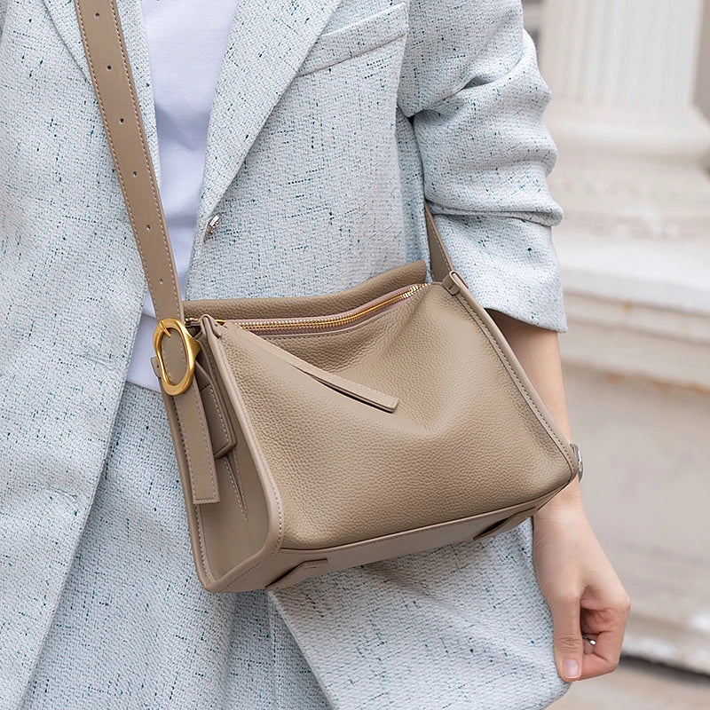 Vintage messenger bag cowhide leather bag Soft Leather Large Capacity minimalist Crossbody bag women female luxury bag