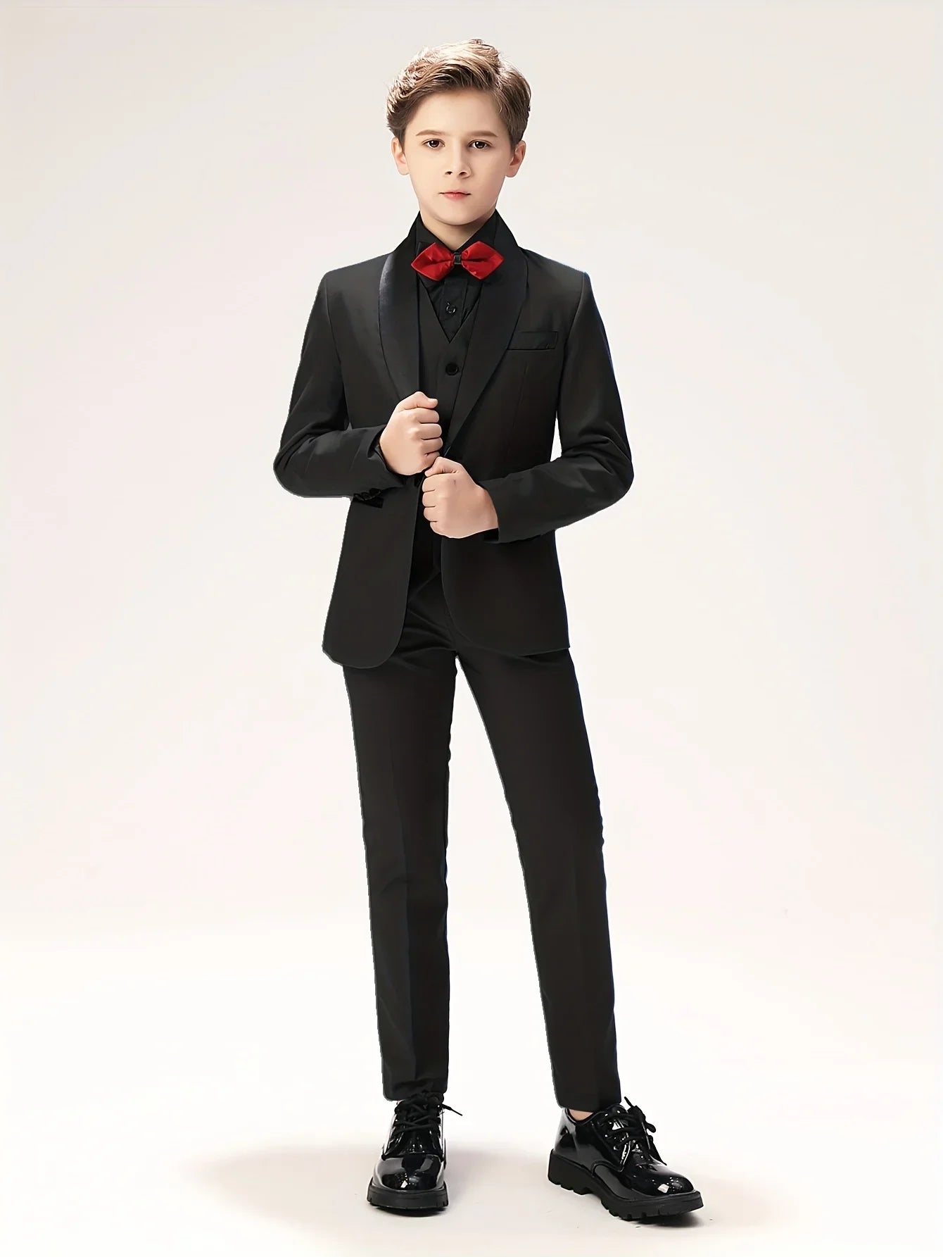Back-to-school Boys Suit 3 Piece Jacket Vest Trousers Pants Children's Tuxedo Wedding Suit Classic Formal Dress Slim Teen Suit