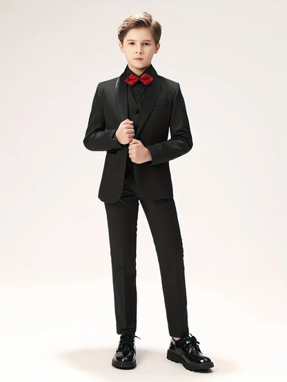 Back-to-school Boys Suit 3 Piece Jacket Vest Trousers Pants Children's Tuxedo Wedding Suit Classic Formal Dress Slim Teen Suit