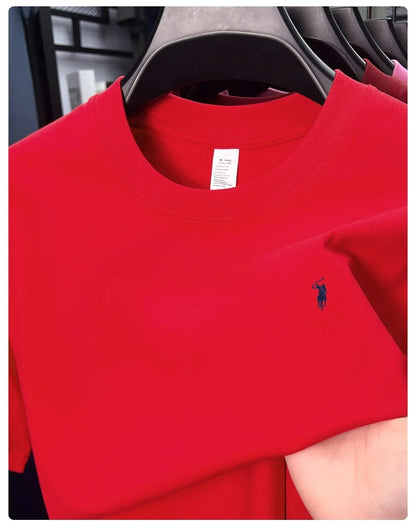 100% cotton high-end short sleeve T-shirt summer designer brand pony embroidery round neck top fashion casual golf men's wear
