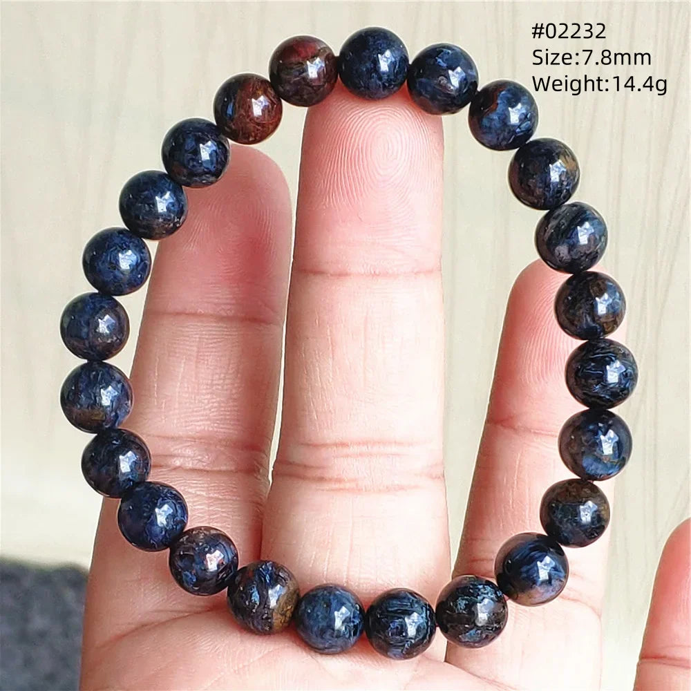 Natural Blue Pietersite Bracelet Women Men Beads Round Beads Chatoyant Cat Eye Fire Pietersite Namibia AAAAAA