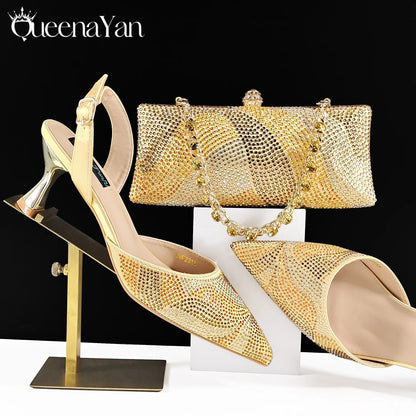 Glamorous Party Shoes & Bag Set: In Stock Elegant Heels with Matching Purse for Party Occasions