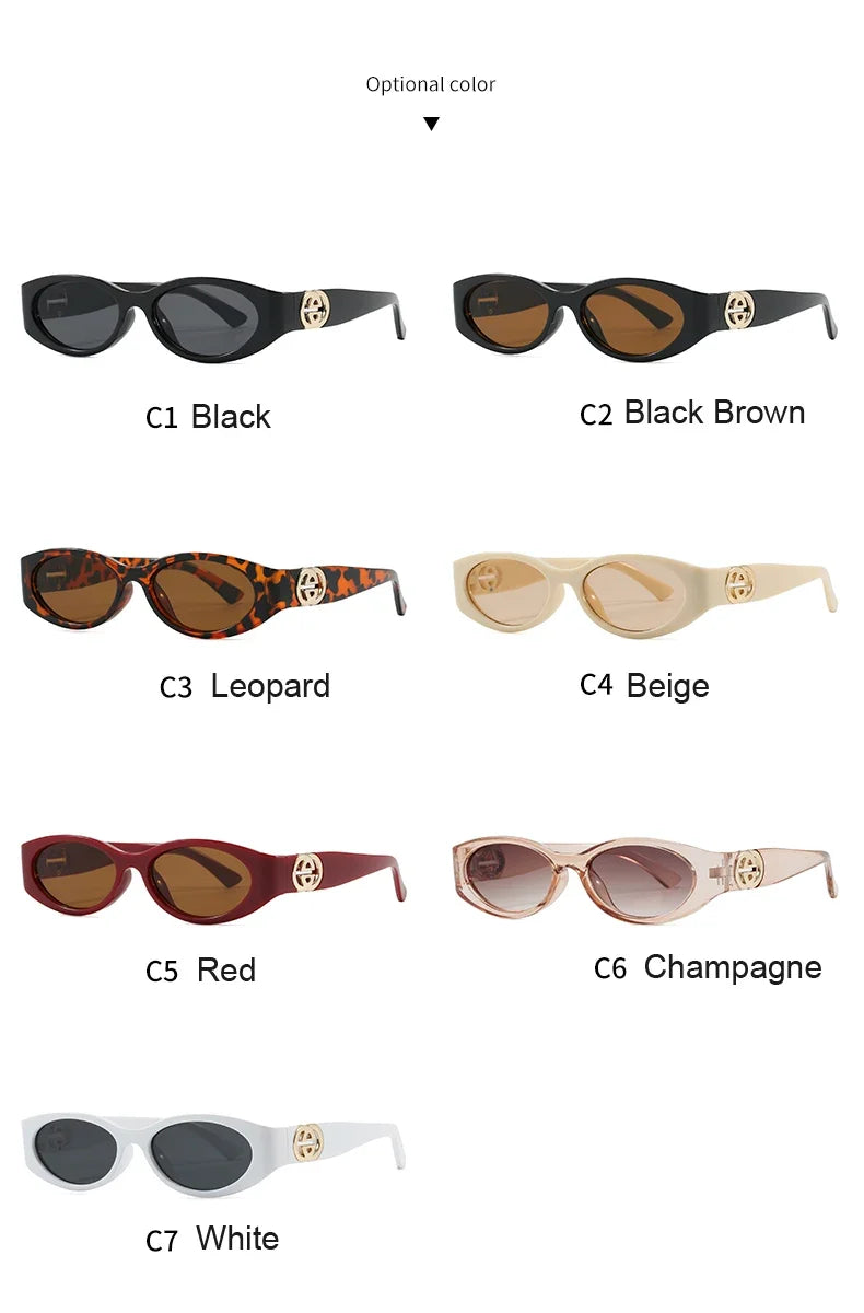 Cycling New Fashion Small Oval Sunglasses Vintage Men Women Personlity Small Frame Shades Sun Glasses Latest Popular UV400