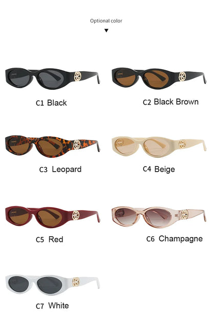 Cycling New Fashion Small Oval Sunglasses Vintage Men Women Personlity Small Frame Shades Sun Glasses Latest Popular UV400