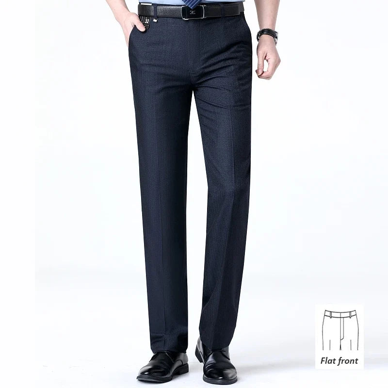Brand New High-end Men's Wool Pants -Wool Blend Thin Fabric for Summer,Business Formal Dress Pants,Wool Blend Trousers
