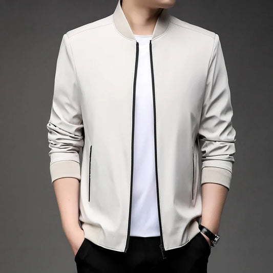 Men's High-Quality Fashion Spring Baseball Collar Business Casual Jacket Handsome Youth Coat Dad Jacket M-5XL