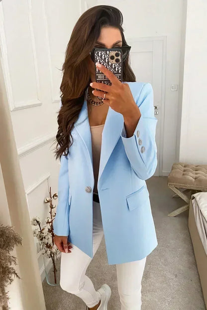 Women's S-2XL Plus Size New Style Temperament Long Sleeve Slim Fit Single Button Solid Coat Small Suit