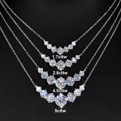 1.7/2.8CT Moissanite Pendant Necklace for Women 925 Sterling Silver Wedding Anniversary Fine Jewelry with Certificates