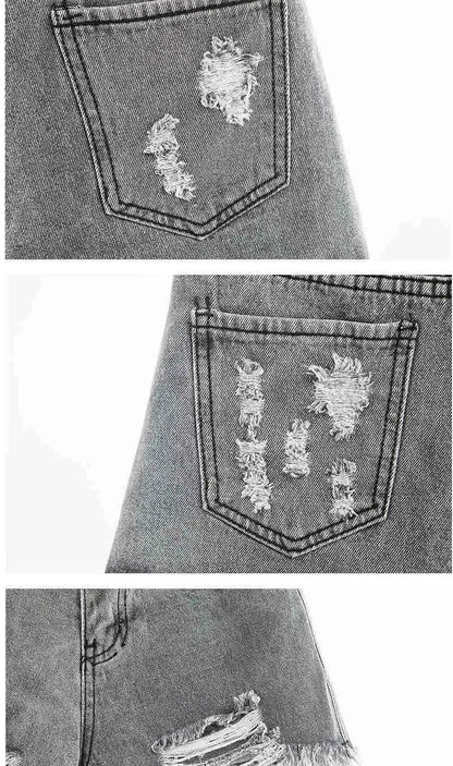 Women's Shorts Punk Ripped Baggy Short Pants for Woman To Wear Mini Loose Jeans Denim Korean Style XL Streetwear Clothing Cheap