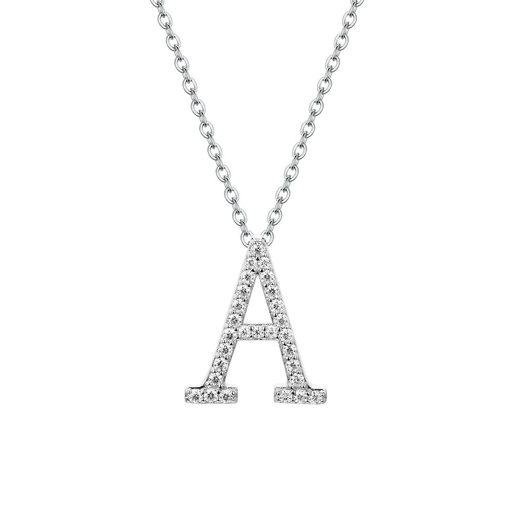 D VVS1 Color Moissanite Letters Necklace Pendant 100% 925 Sterling SIlver for Women Man Fine Jewelry Accessories Gift