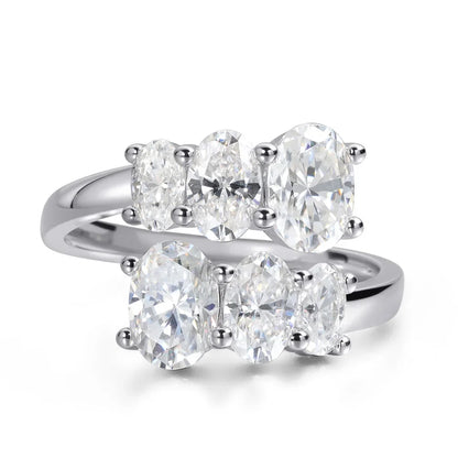 Moissanite Wedding Rings for Women GRA Certified 3.6CT Oval Cut Lab Diamond Fine Jewelry s925 Sterling Silver Ring Gift