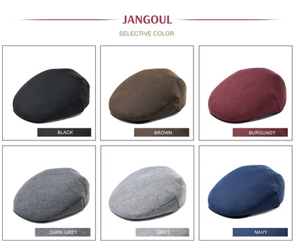 Flat Cap 100% Cotton Men Ivy Newsboy Hats Beret Spring Winter Solid Pattern Classic Casual Daily Caps JGMZ643