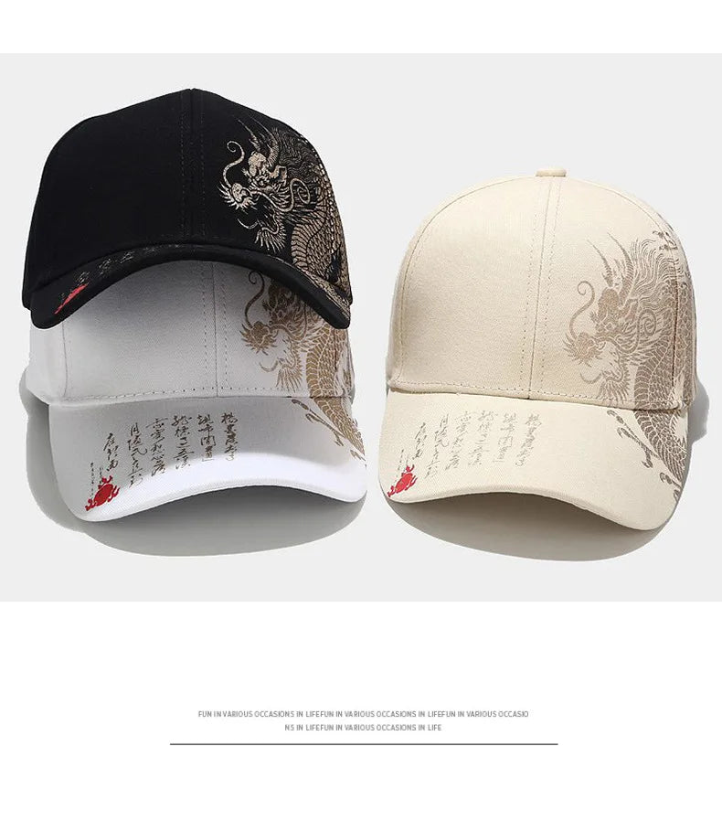 Chinese Style Dragon Pattern Baseball Hat For Men And Women, Versatile National Tide Cap, Hip Hop Hip Hop Skateboarding, Cool