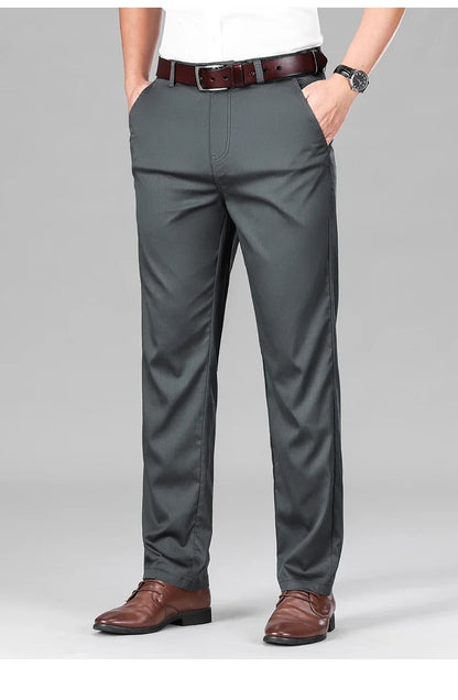 2024 Summer New Men's Business Thin Straight Casual Pants Classic Style cotton Stylish Stretch Luxury Trousers Male Brand