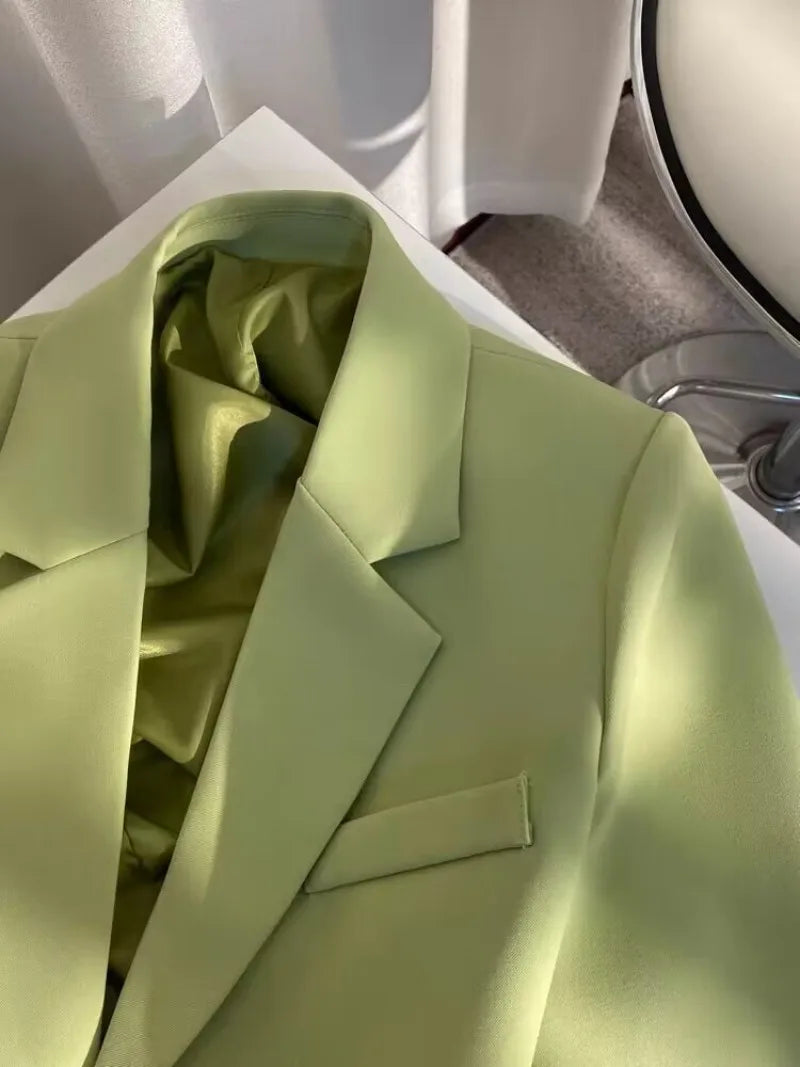 Black Cropped Blazers Woman Trend 2025 New All-match Notched Collar Crop Jacket Women Korean Chic Single Button Suit Coat Tops