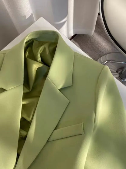 Black Cropped Blazers Woman Trend 2025 New All-match Notched Collar Crop Jacket Women Korean Chic Single Button Suit Coat Tops