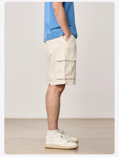 2026 Summer New Oversize 215gsm Tencel Lyocell Blend Fabric Cargo Shorts Men Fashion Outdoor Wear