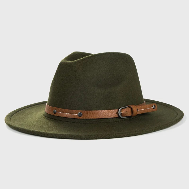 Wool Fedora Hat For Women Men Winter Autumn Fashion Church Jazz Hats Viking British Flat Brim Felt Hat Outdoor Casual Fedoras