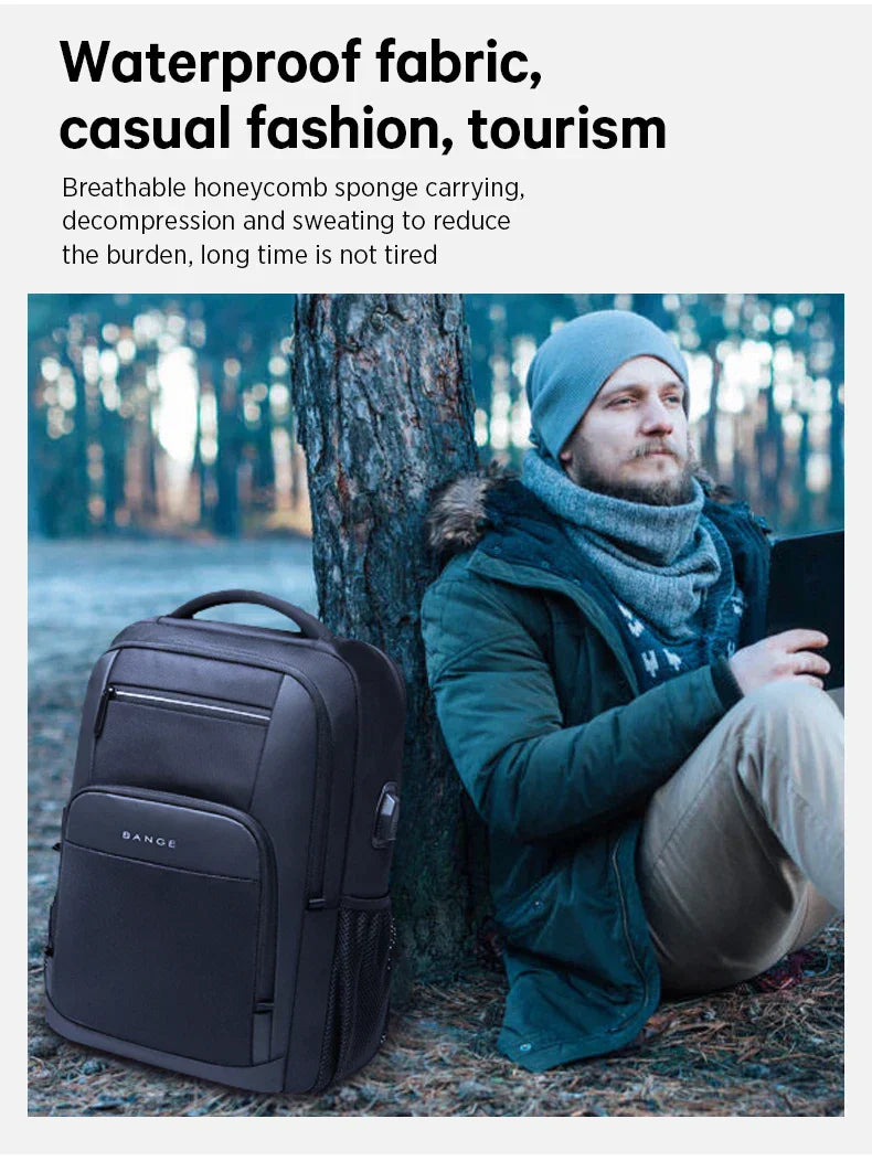 Lightweight 15.6 inch Laptop Backpack Waterproof USB Charge Port Multifunctional Travel Hiking School Bag Mochila for Men