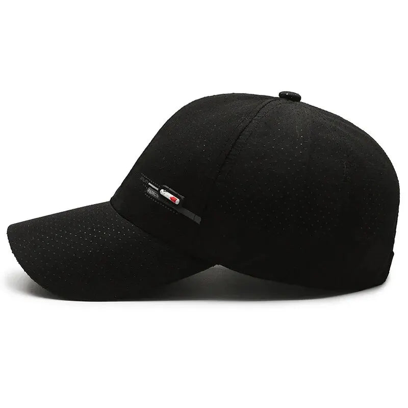 Summer Small Leather Label Quick-dry Baseball Cap Outdoor Sports Running Duck Cap Fashion Trend Simple Hat Men