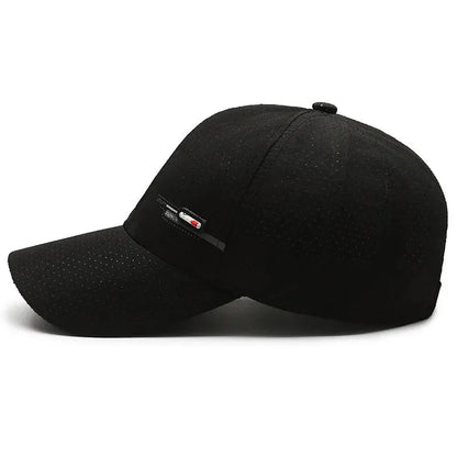 Summer Small Leather Label Quick-dry Baseball Cap Outdoor Sports Running Duck Cap Fashion Trend Simple Hat Men