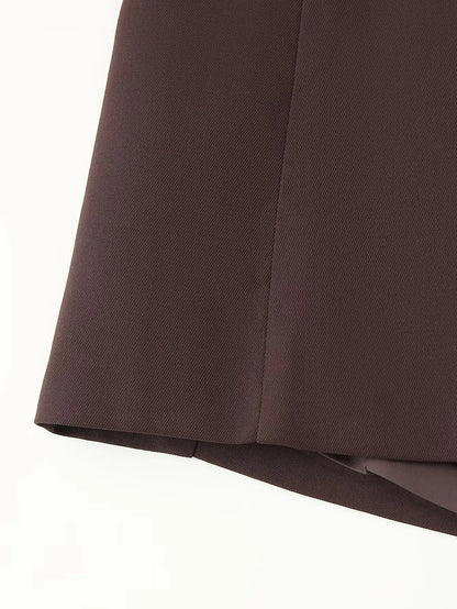 Women Fashion Solid Blazer Lapel Slim Double Breasted Long Suit Coat Female Wild Office Lady Commute Woman Outercoat Top
