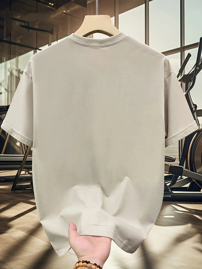 Men's summer 100% cotton fashionable casual loose Brooklyn New York printed sports round neck short sleeved T-shirt top