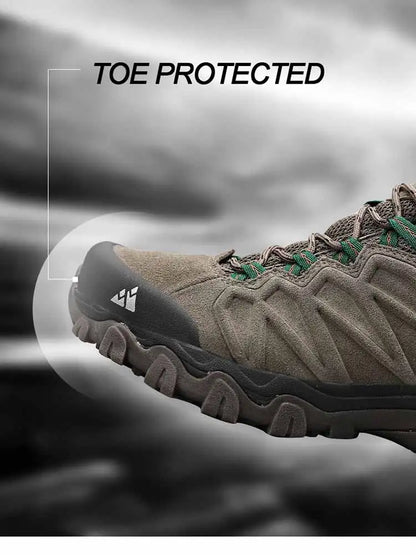 High Quality Leather Hiking Shoes Durable Outdoor Sport Men Trekking Leather Shoes Lace-Up Climbing Hunting Sneakers
