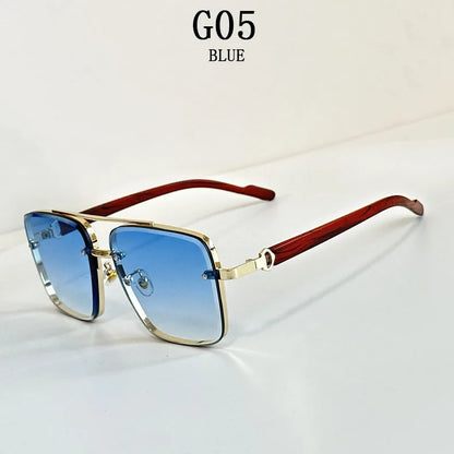 2024 Luxury Square Sunglasses For Men New Wooden Vintage Designer Fashion Glasses Sunglasses Women Vacation Gafas De Sol Hombre