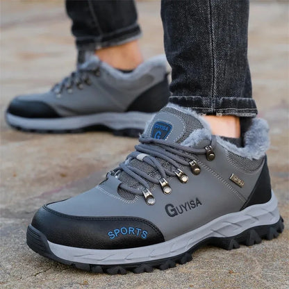 2024 New Winter Plush Safety Work Shoes For Men Waterproof Indestructible Steel Toe Cap Anti Nail Construction Shoes Male Boots
