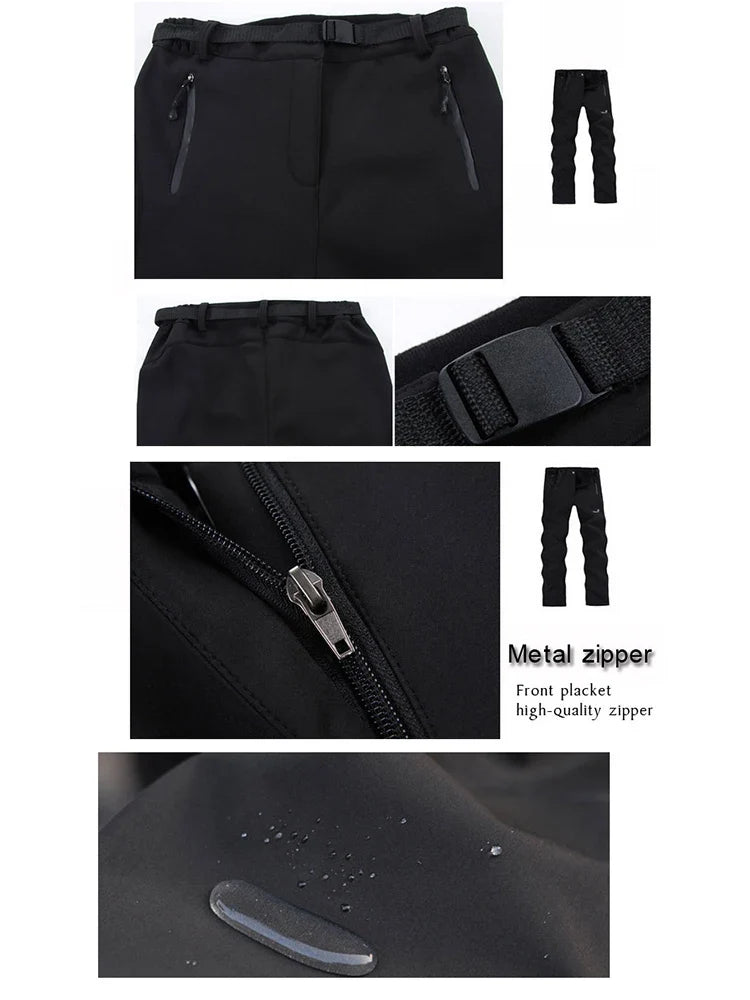 Women Hiking Pants Camping Skiing Trousers Outdoor Trekking Travel Soft Shell Windproof Keep Warm Waterproof Clothing