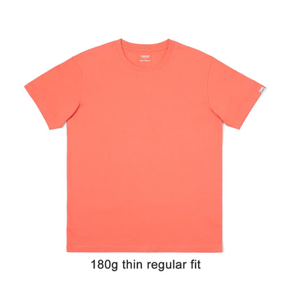 2026 Summer New 180gsm 100% Cotton White Solid T Shirt Men Causal O-neck Basic T-shirt Women High Quality Tops